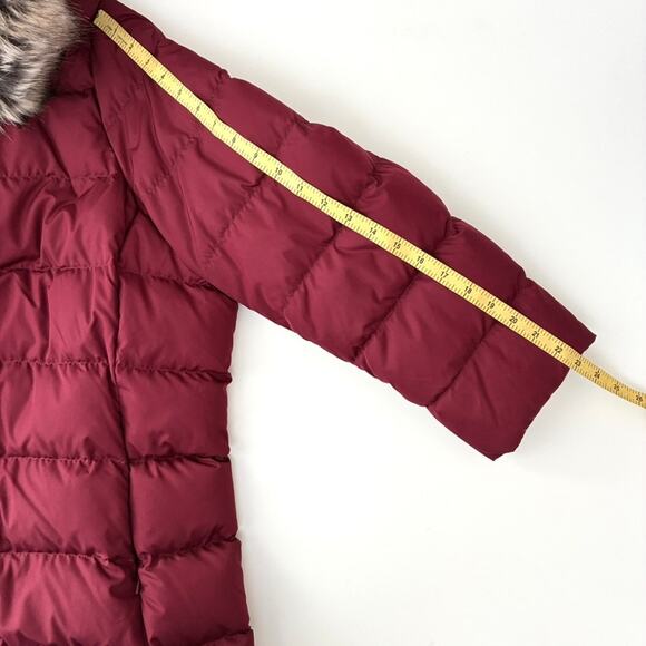 Lands' End Women's Wine Red Hooded Down Zip Puffer Coat - Plus 2X Petite - Picture 6 of 10